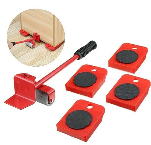 Kit Sollevatore Mobili Con Piastra A Ruote Per Spostare Fino A 150 Kg Di Peso Set Sposta Mobili da 5 Pezzi Spostare Mobili Pesanti Trasporto Di Mobili Facile da Spostare