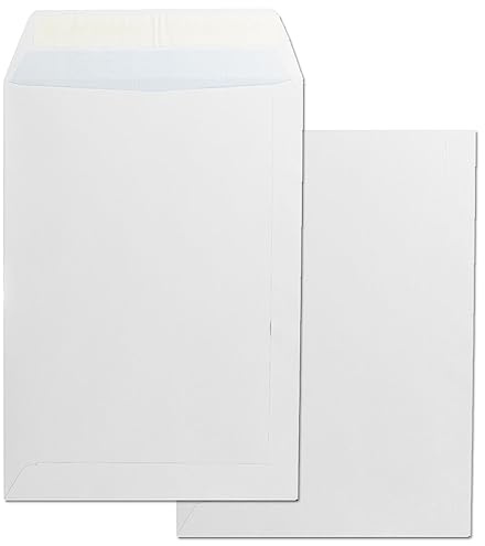 Sobres de Papel, Sobre Papel color Blanco, Sobre DIN 229 x 324 mm, Sobre de Papel Blanco con Cierre Tira de Silicona para Documentos, Envíos o Almacenaje · m-office (25 uds, 229x324mm)