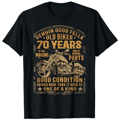 Old Biker 70 Years In The Making 70th Birthday Biker T-Shirt