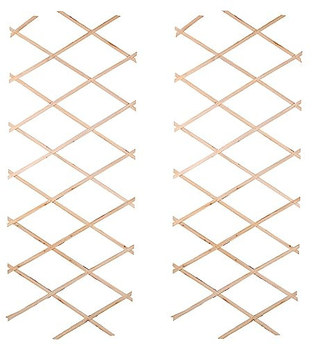 Small or Large Expanding Natural Brown Extendable Wooden Trellis Climbing Plants Fence Panel Screening Lattice (2X Large 180cm x 90cm)