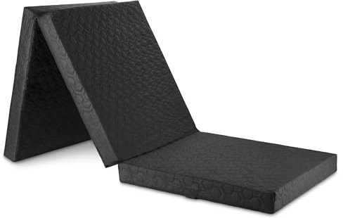 Preiswert&Gut Klappmatratze Premium Faltmatratze Camping Matratze Gästematratze Reisematratze (Schwarz, 195x80x10cm 5 Kg)