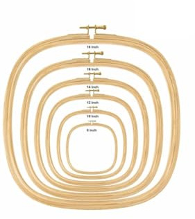AARNAV Square Wooden Cross Stitch | Embroidery Hoop | Ring Frames | DIY Craft Sewing Square Shape Embroidery Hoop | Sizes 8 to 18 - Select Your Size (1 x 14 inch (35.6 cm))