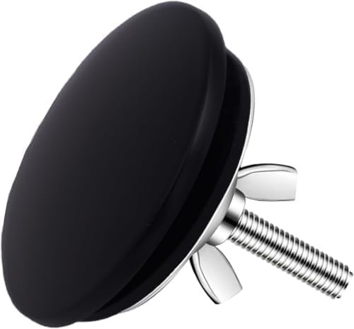 Dakexiong Tappo Copriforo Lavello Cucina 5cm Nero, Acciaio Inossidabile, Coperchio Foro Lavandino Anti-Fuga, Tappo Protettivo per Rubinetto
