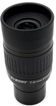 Svbony SV135 Zoom-Teleskop-Okular, 1,25 Zoll, 7–21 mm Zoom-Okular, 60 Grad weites Sichtfeld, 7 Elemente 4 Gruppen, Linse mit Filtergewinde, Zubehör für Planeten- und Mondbeobachtungsteleskope