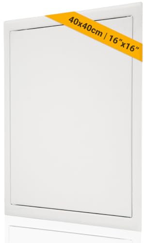 Proxinova Puerta de inspección de 400 x 400 mm, puerta con apertura a presión para pared exterior resistente, puerta de inspección de metal para mantenimiento contador de agua, gas, contador eléctrico