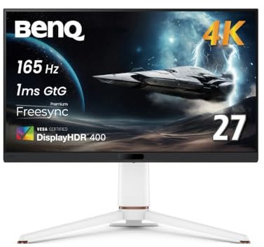 BenQ MOBIUZ EX271U 27” 4K eARC 165Hz 1ms DP 1.4 HDMI 2.1 65W USB-C Gaming Monitor, 95% P3, DisplayHDR 400, Freesync Premium, KVM, Pixsoul Engine, Remote Controller