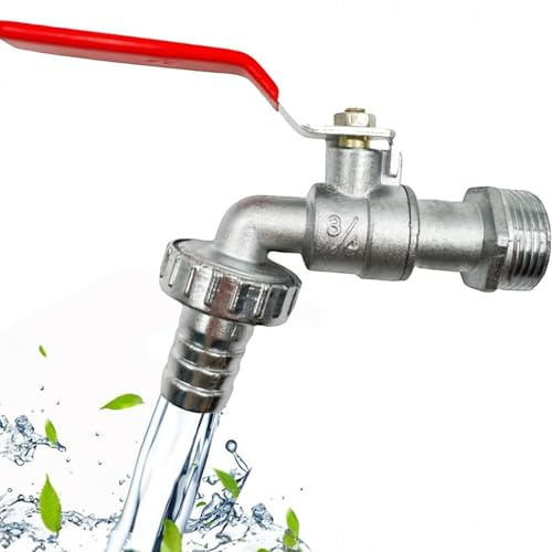 Topolenashop Rubinetto da Giardino 1/2 con Valvola a Sfera e Scarico – Rubinetto Esterno per Irrigazione, Attacco Standard, Ottone Resistente per Esterni, Cod. 90010/90011