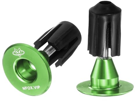 sourcing map Bar End Plugs 6061 Aluminum Handlebar End Caps Bike Plugs 0.7oz Expanding Locking for MTB Road BMX Fixed Gear Bike, Green