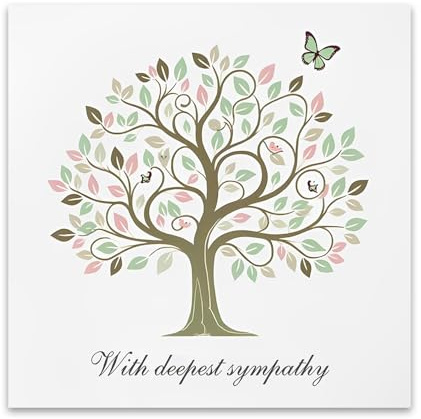 Papa Prints With Sympathy Card (145 x 150 mm) Condolence Cards UK With Deepest Sympathy Bereavement Cards for Adults Sorry for Your Loss Card with Envelopes