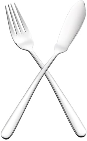 Zerodeko Cuchillo y Tenedor para Pescado de Acero Inoxidable, Juego de Cubiertos Occidentales 2 Piezas, Utensilios para Comedor y Restaurante, Apto para Cenas y Eventos