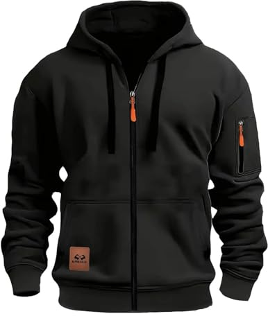 Générique Sweat à Capuche Homme Pull Hoodie Fitness Coton Sport Casual Manches Longues Hiver Automne Doublé Polaire Chaud Streetwear Jogging A34