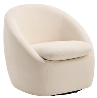 Vente-unique - Fauteuil pivotant en Tissu texturé Beige NETALIO