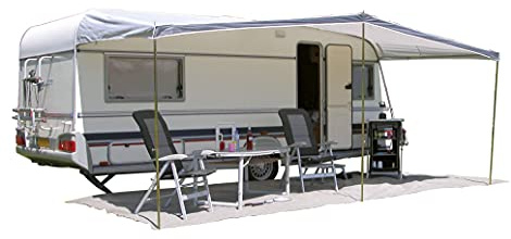 Eurotrail - Tenda parasole universale, 460 x 240 cm, per camper con dimensioni perimetrali di 820-860 cm, colore: grigio