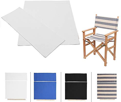 SUNJULY Casual Home Canvas, 2 Set aus Stoff für Regiestuhl und Stuhl Modernes Design Elastisch Strapazierfähig aus Polyethylen Durable Austauschbar Hocker Protector (Weiß)