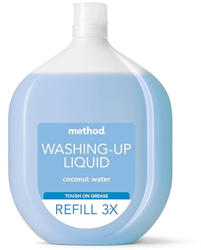 Method Washing Up Liquid Refill, Coconut Water, Cuts Grease, 1L