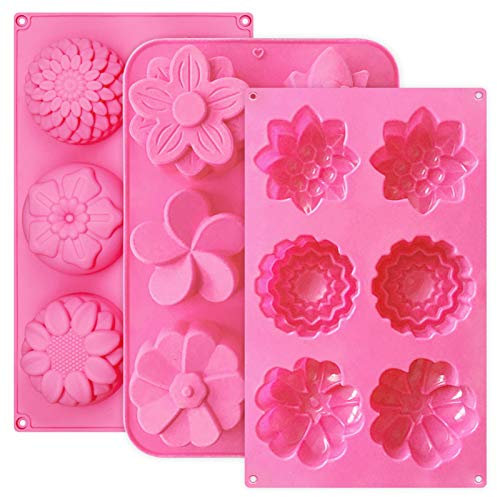 3 Stück Silikon Seifenform Seifenformen, 6 Hohlräume Rund Silikon Seife Formen, für handgemachte Seife,Backen,Kuchen,Schokolade,DIY hausgemachte Handwerk