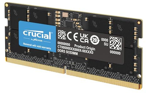 Crucial DDR5 RAM 16GB 4800MHz SODIMM, Arbeitsspeicher für Laptop/Notebook, Mini PC, CL40 - CT16G48C40S5