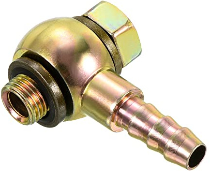 PATIKIL Manguera Lengüeta Montaje Codo 8mm Lengüeta M10x1 Macho Rosca, Carbono Acero Tubo Adaptador Conector para Aire Agua Combustible Aceite, Dorado
