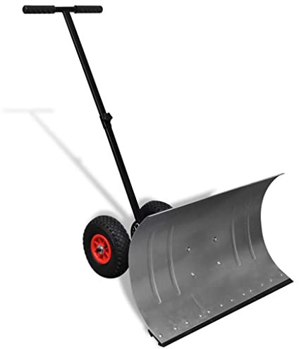 Tidyard Spazzaneve Manuale Regolabile con Ruote 74 x 46 cm 12 kg