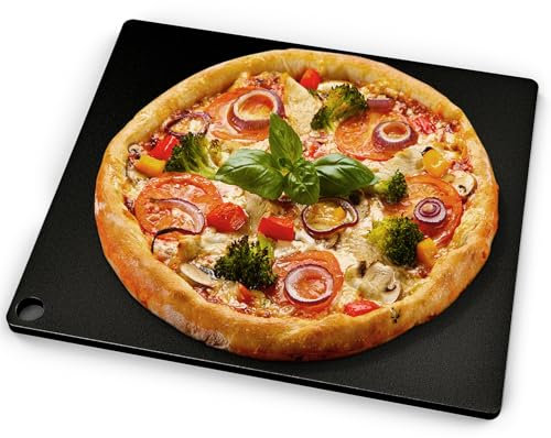 Onlyfire - Piedra de acero para hornear pizza para horno, barbacoa y parrilla, sartén antiadherente grande de 16 x 14 pulgadas con superficie conductora de alto rendimiento para pan de pizza