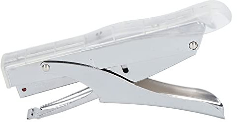 Respicefinem Hand Held Stapler with 10 Sheets Capacity Ergonomic Labor Saving Mini Stapler Ideal for Binding Documents Transparent (Transparent)