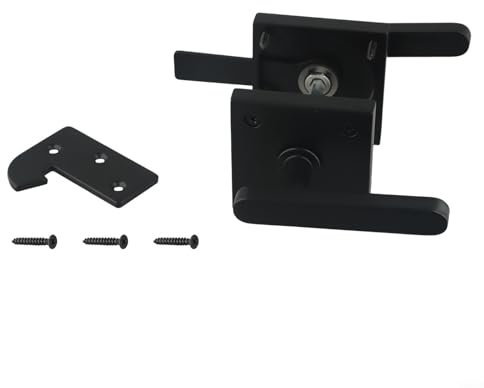 Loquet de portail double face, matériel de porte battante, loquet de porte d'abri de jardin, fixations de portail pour clôture extérieure, portails en bois, portail de piscine, jardin, noir