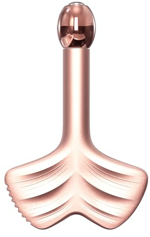 Rodillos faciales y bolígrafos de acupuntura HAZUU de acero inoxidable - Rodillo metálico para ojos y cuello, herramientas de masaje facial anti envejecimiento (Leaf shape)
