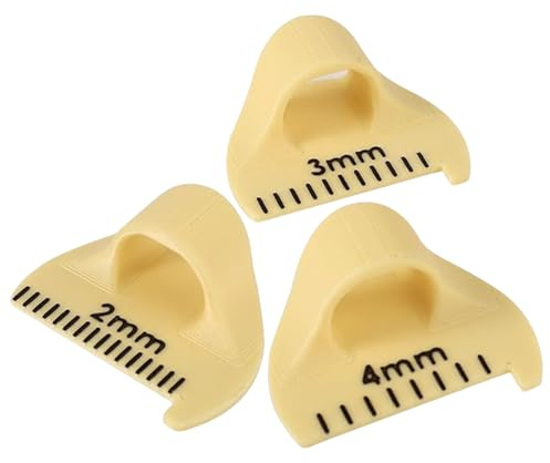 3pcs Sewing Finger Ruler Set with 2mm, 3mm, 4mm Stitching Guide Kit for Consistent Stitches | DIY Sewing Tool for Seam Finishing, Quilting and Edge Sewing Aids (Yellow)