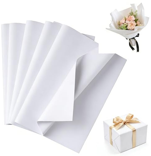 Forbabe 100 ark vitt sidenpapper 50 x 70 cm presentpapper bukett kraftpapper för födelsedagsfester bröllop semestrar hantverk dekoration