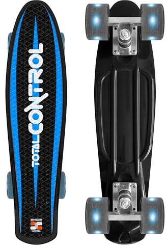 Skateboard 22'' x 6'' Skids Control Roues Lumineuses, Blue