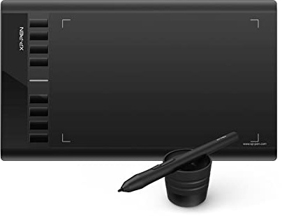 XP-Pen Star03 V2 10 x 6 tum grafik penna surfplatta ritplatta signaturtavla med batterifritt grepppenna och 8 snabbtangenter kompatibel med Windows 7/8/10 Mac svart