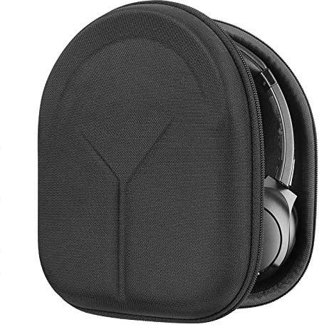 Geekria Shield Headphones Case Compatible with Anker Soundcore Q11i, Life Q20, Life Q30, Space Q45, Replacement Protective Hard Shell Travel Carrying Bag with Cable Storage (Black)