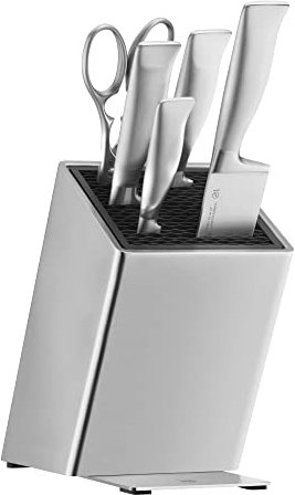 WMF Grand Gourmet Messerblock mit Messerset 6teilig, Made in Germany, 4 Messer geschmiedet, Schere, Edelstahl-Block, Performance Cut