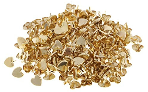 SM SunniMix 50x Mini Brads in Liebesform, Mini Brads Dekorative Papierverschlüsse, Musterbeutelklammern Bastelklammern für DIY Scrapbooking Basteln Papierverschluss Schule Briefklammern Basteln Büro