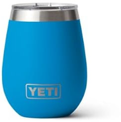 YETI Rambler Wine Tumbler, Vacuum Insulated Stainless Steel Tumbler with Magslider Lid, Big Wave Blue, 10 oz (296 ml)