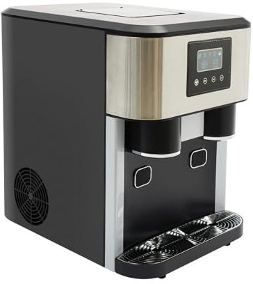 Gelatiera 3 in 1 – Macchina per ghiaccio tritato e cubetti di ghiaccio, 10 – 15 kg di ghiaccio al giorno in 8 – 12 minuti, 16 cubetti di ghiaccio con controllo LCD touch intuitivo, portatile e