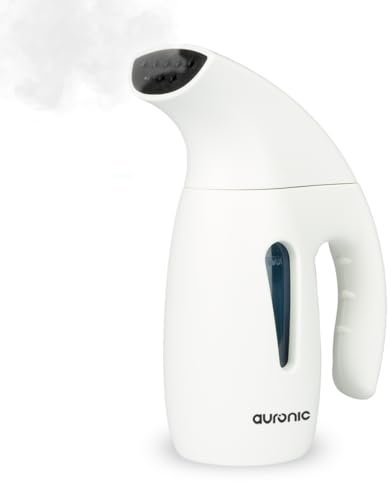 Auronic Steamer Dampfglätter - Dampfbürste für Kleidung - Steam Iron for Clothes - Streamer Bügeln - Dampfbügel - Dampfgerät für Kleidung - Handbügeleisen - 180ml - Weiß