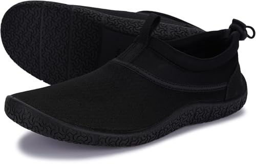 WHITIN Water Shoes for Men Women Aqua Barefoot Swim Sneakers Beach Minimalist Lightweight Diving Surfing Boating Non Slip Fishing Playa Athletic All Black
