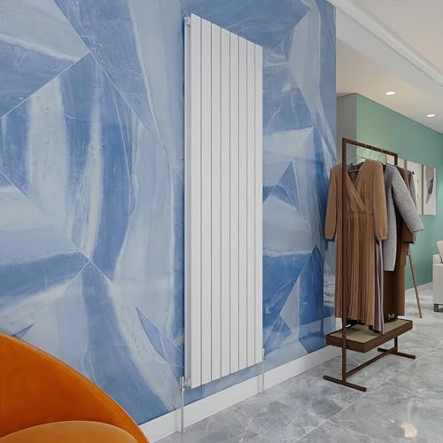White Designer Radiator Vertical 1800×544mm Double Flat Panel - Wall/Floor Mounted for Modern Multi-Scene & Central Heating