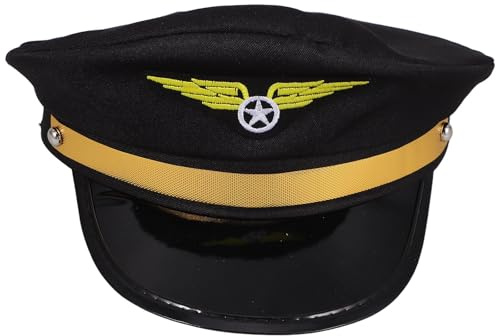 Hemobllo Gorra de Piloto de Mascarada Negra para Adultos Ajuste Regulable y Diseño Versátil Adecuado para Disfraces y Fiestas de Halloween