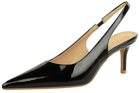 YGJKLIS Femmes 6.5cm haut talon Sandales arrière cheville bracelet Stiletto Pompes (Noir,39)