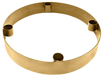 LaLe Living Ring-Kerzenständer - Onyx - in Gold aus Eisen, Ø25x4 cm, geeignet für 4 Stabkerzen als scandic Kerzenhalter in Allen Räumen oder als moderner Adventskranz Weihnachtsdeko