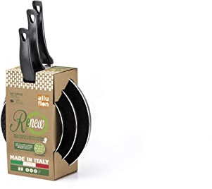 Alluflon Vesuvia Renew set pad 20-24-28 cm, per ogni piano cottura esclusa induzione. Alluminio riciclato da lattine. Made in Italy