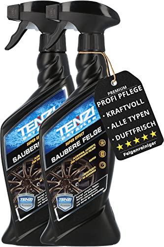 2x TENZI Felgenreiniger (600ml) Premium Spray für Auto & Motorrad - kraftvolle, säurefreie Felgenpflege in nur 30 Sekunden - Reiniger für Alufelgen, Stahlfelgen, Chrom, lackierte & matte Felgen