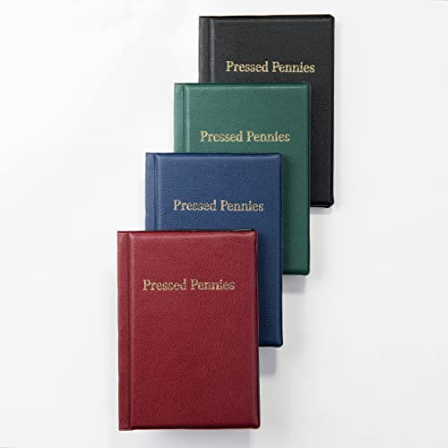 MC. Sammler Münzalbum Taschenalbum für 96 Stück Pressed Pennies - Sammelalbum für Elongated Coins, Quetschies, Presslinge, Souvenir Münzen - Rot