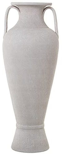 DRW Jarron de Suelo con Asas de Ceramica en Claro 30x80cm