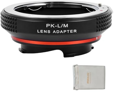 PHOLSY Objektivadapter mit 6-Bit Coding Kompatibel mit Pentax K PK Objektivs und Leica M Mount Kameragehäuse PK auf Leica M
