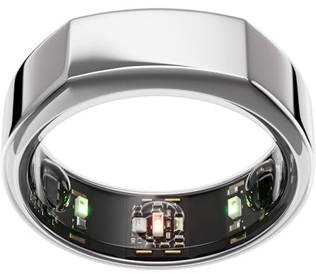 Oura Gen3 Heritage Smart-Ring - Größe 11, Silver | Wearable für Schlaf-, Herzfrequenz- und Fitnesstracking - Bis zu 7 Tage Akkulaufzeit - Kompatibel mit iOS/Android - Bestimme deine Größe vor dem Kauf