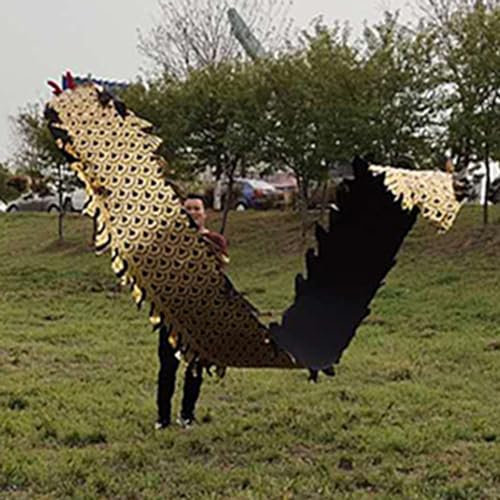 Jongliertücher Einseitig Fließende Drachen-Poi-Schwarzgoldschuppe, Sport-Fitness-Drachen-Jonglierspielzeug mit Kopf, Outdoor-Spiel für Erwachsene, Drachen-Poi-Band-Streamer ( Size : 10 m (33 ft) )