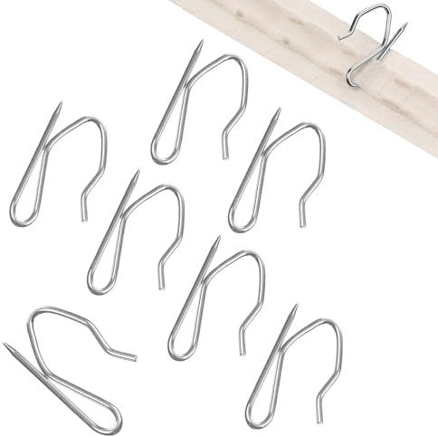 50 PCS Heavy Duty Zinc Metal Drapery Pin Hooks,Curtain Pin Hooks,Pinch Pleat CurtainHooks,Heavy Duty CurtainHooks for Window/Shower/Pencil Pleat Curtain(Come with a storage box)